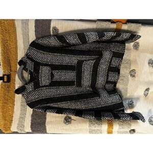 Vintage 90s Baja Hoodie - Black/White - Small